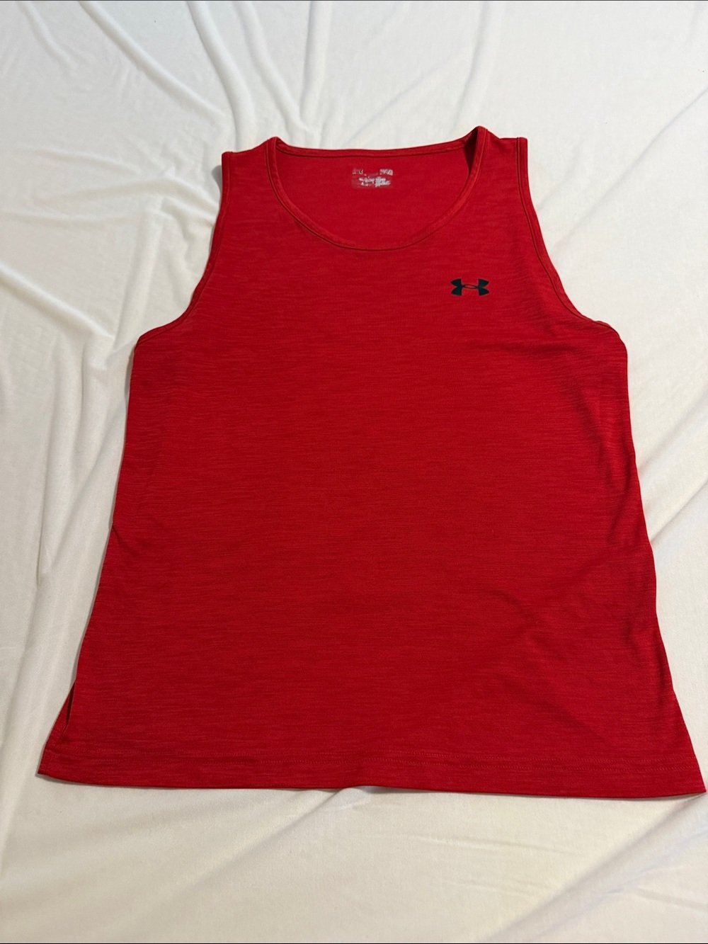 Under Armour Red Men's Athletic Tank Top with Black Logo